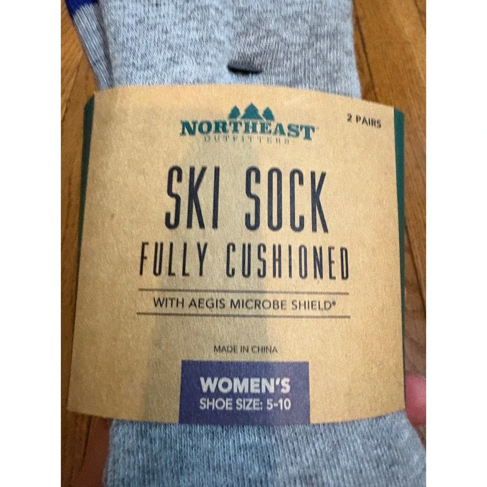 New Northeast Outfitters Ski Socks Womens 2‎ Pairs Snowflake Nordic Pink Multi